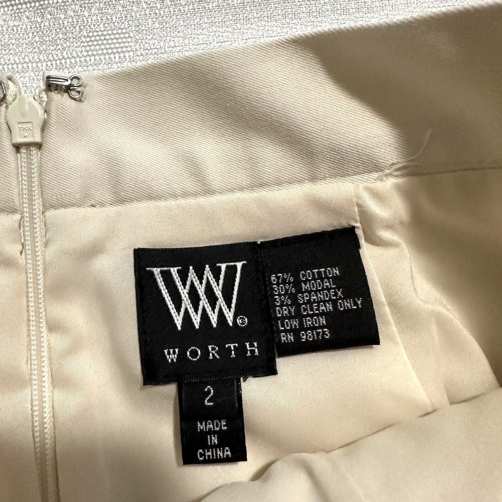 Worth Women’s Skirt Size 2 Cream Pencil Skirt NWT - Picture 5 of 7